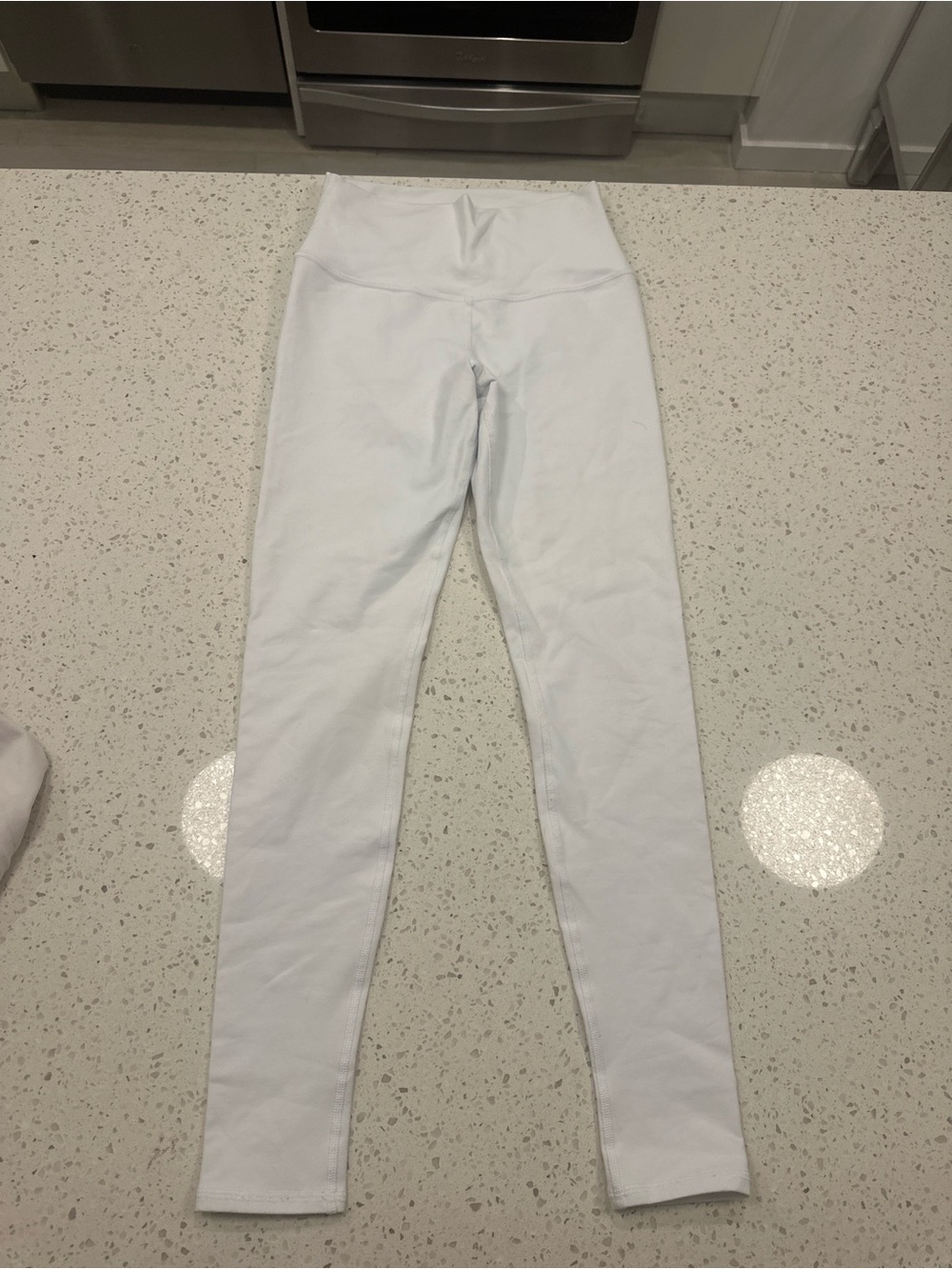 ALO Yoga High Waist Full Length White High-Rise Leggings Small 27 inseam